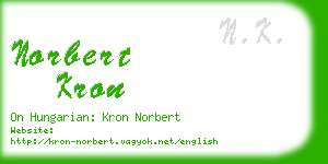norbert kron business card